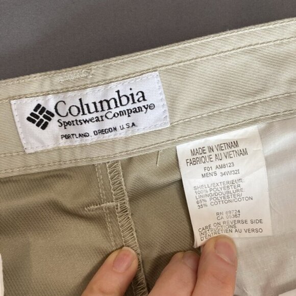 Columbia Tan Lightweight Straight leg Trail Pant Size 34 - Picture 12 of 15